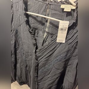 American Eagle Outfitters Lace-Trim Peasant Blouse L NWT